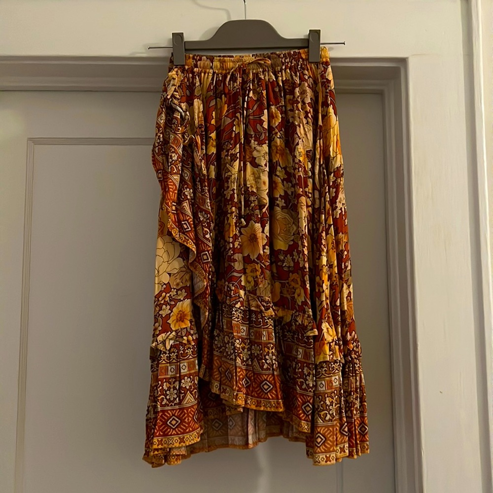 Spell and the Gypsy Amethyst Frill Skirt in Color Amber